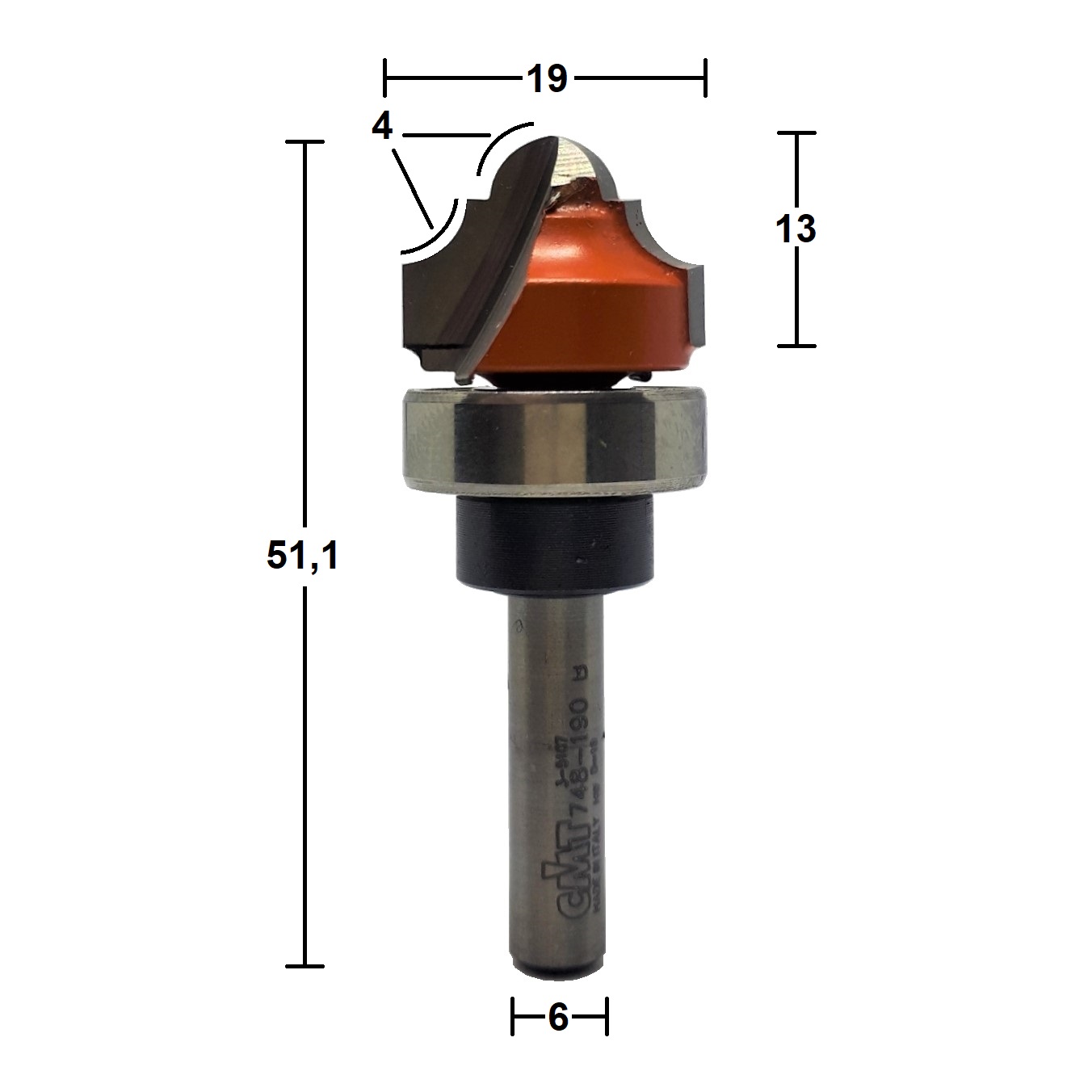 Fresa para Moldura HW Ø19x4mm - marca CMT - Cód. 748.190.11B